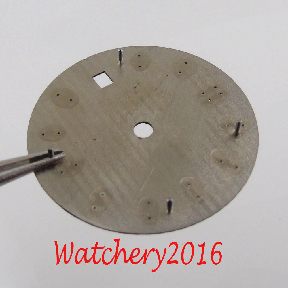29.8mm Watch Dial Luminous Sterile Sky Blue White fit NH35 movement Square case