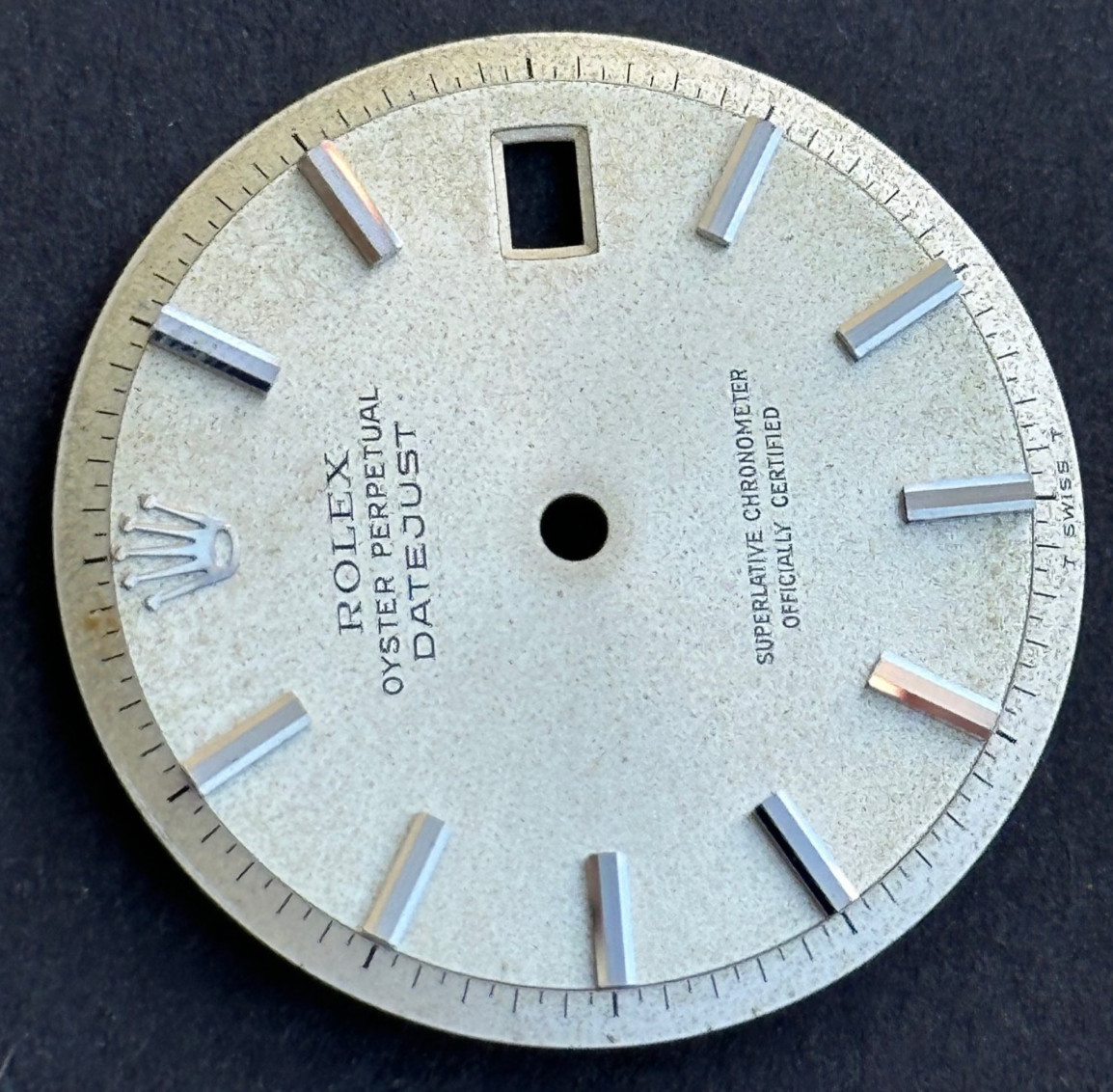 Vintage Rolex Oyster Perpertual Datejust Watch Dial For 36mm Case 1601 1603 1600