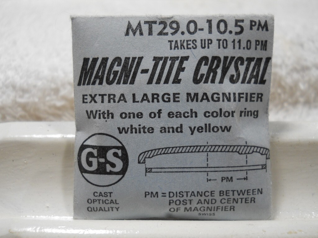 GS MT29.0-10.5 Magnifier Watch Crystal 29.0 mm – Silver Gold Ring – Replacement