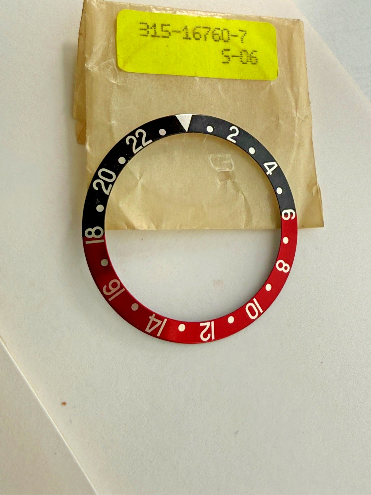 ROLEX GENUINE GMT COKE BEZEL INSERT Part# B315-16760-7-A1 For 16710 16700 16760