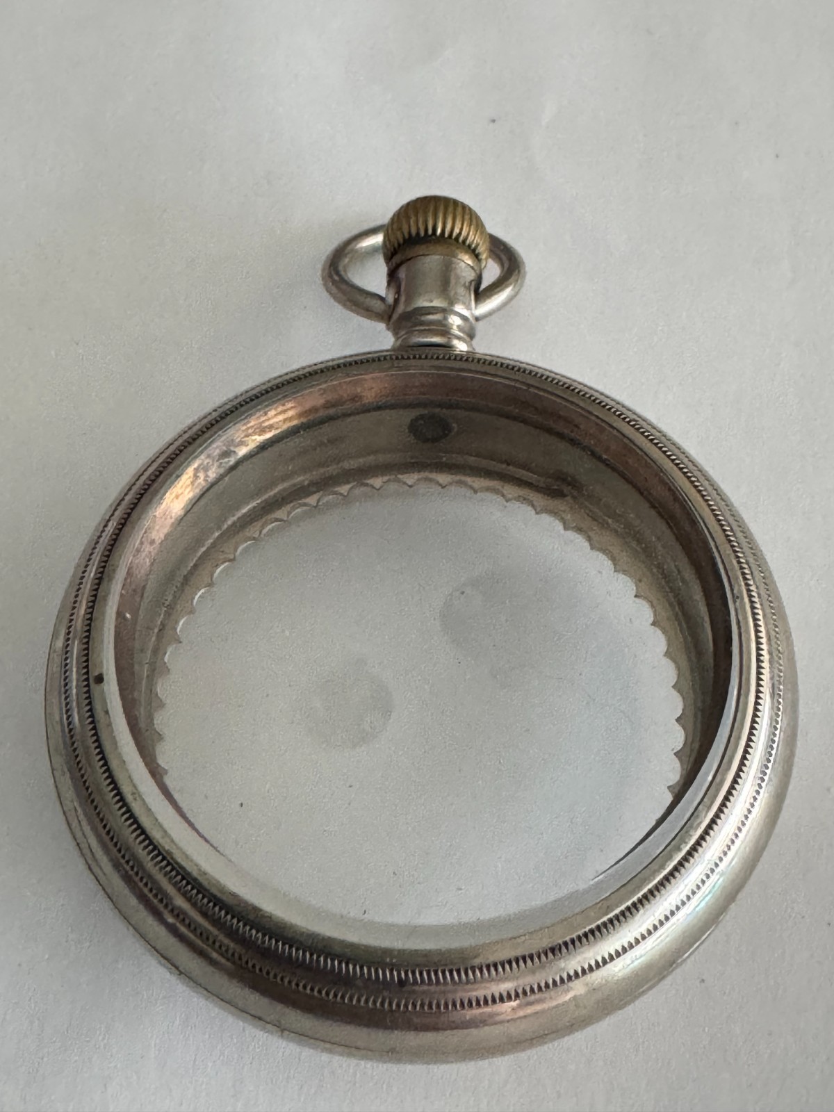 VINTAGE 18 SIZE DISPLAY BACK SWINGOUT POCKET WATCH CASE PENDANT & LEVER SET
