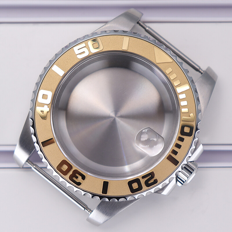 40mm Watch Case protruding Ceramic Ring Sapphire Glass Exhibition back For NH35