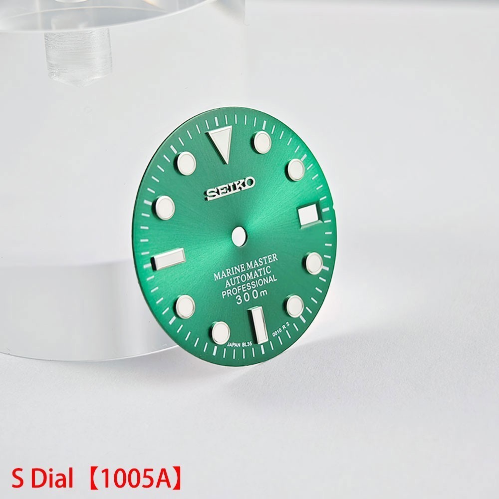 28.5mm Seiko Sunburst Watch Dial Green Luminous Fit NH35 NH36 Movement