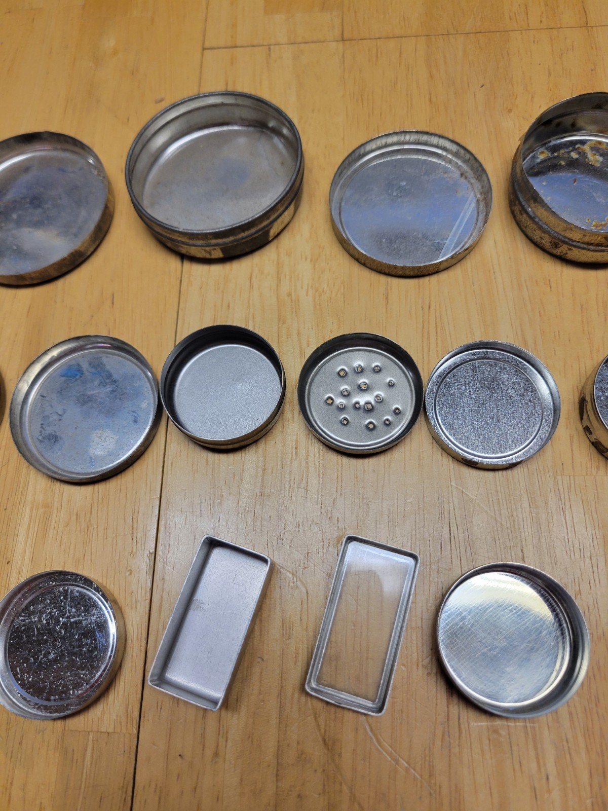11 Watchmaker Tins for Parts or Movements Complete with Lids 2” Wide LT3