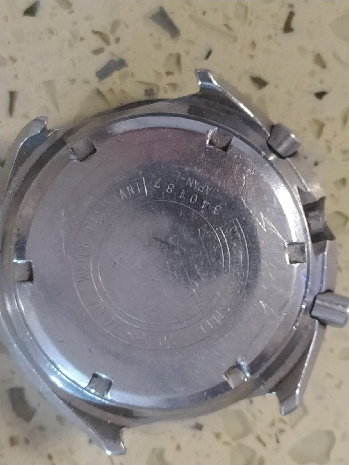 1973 SEIKO SPEED TIMER 7015-7010 SPORTS RALLY CASE &Puch botton &Bezel Used