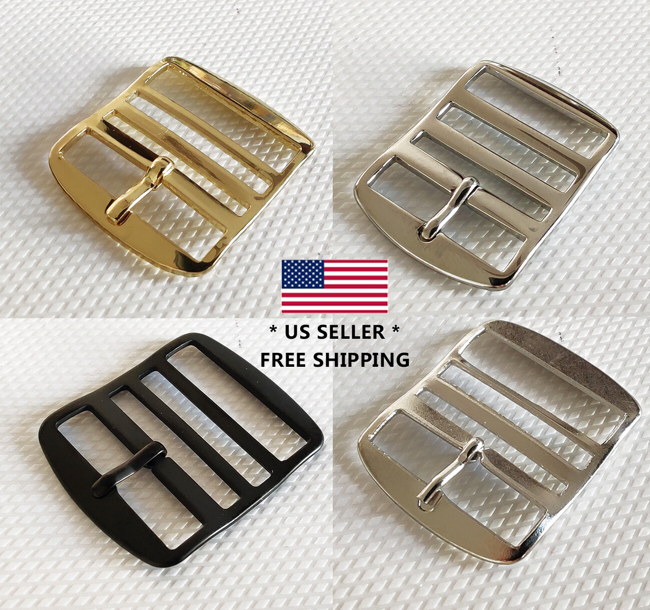 Perlon Strap Band Replacement Brushed/Polished Silver / Polished Golden Buckle