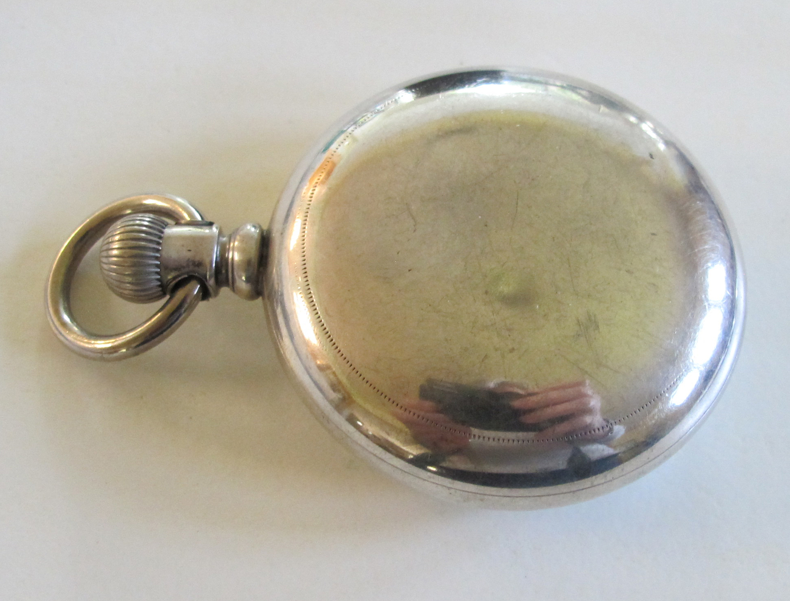 Size 18 COIN SILVER PocketWatch CASE Only – FAHYS Open Face with Bevel Crystal