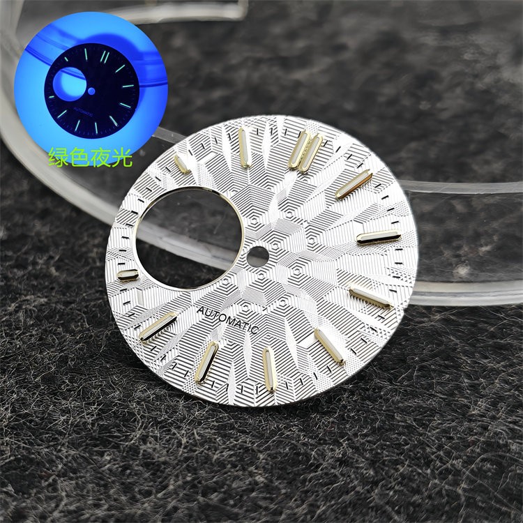 28.5mm Mechanical Watch Dial Green Luminous For Nh34 Nh38 Movement Accessories