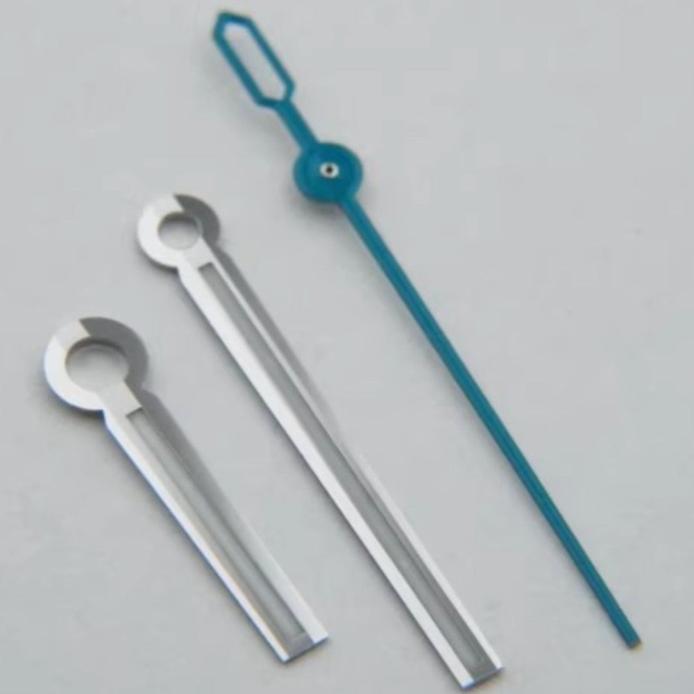 14.5mm Blue Lume Silver Trim Watch Hands Fit for Miyota 9015 Movement Watch Part