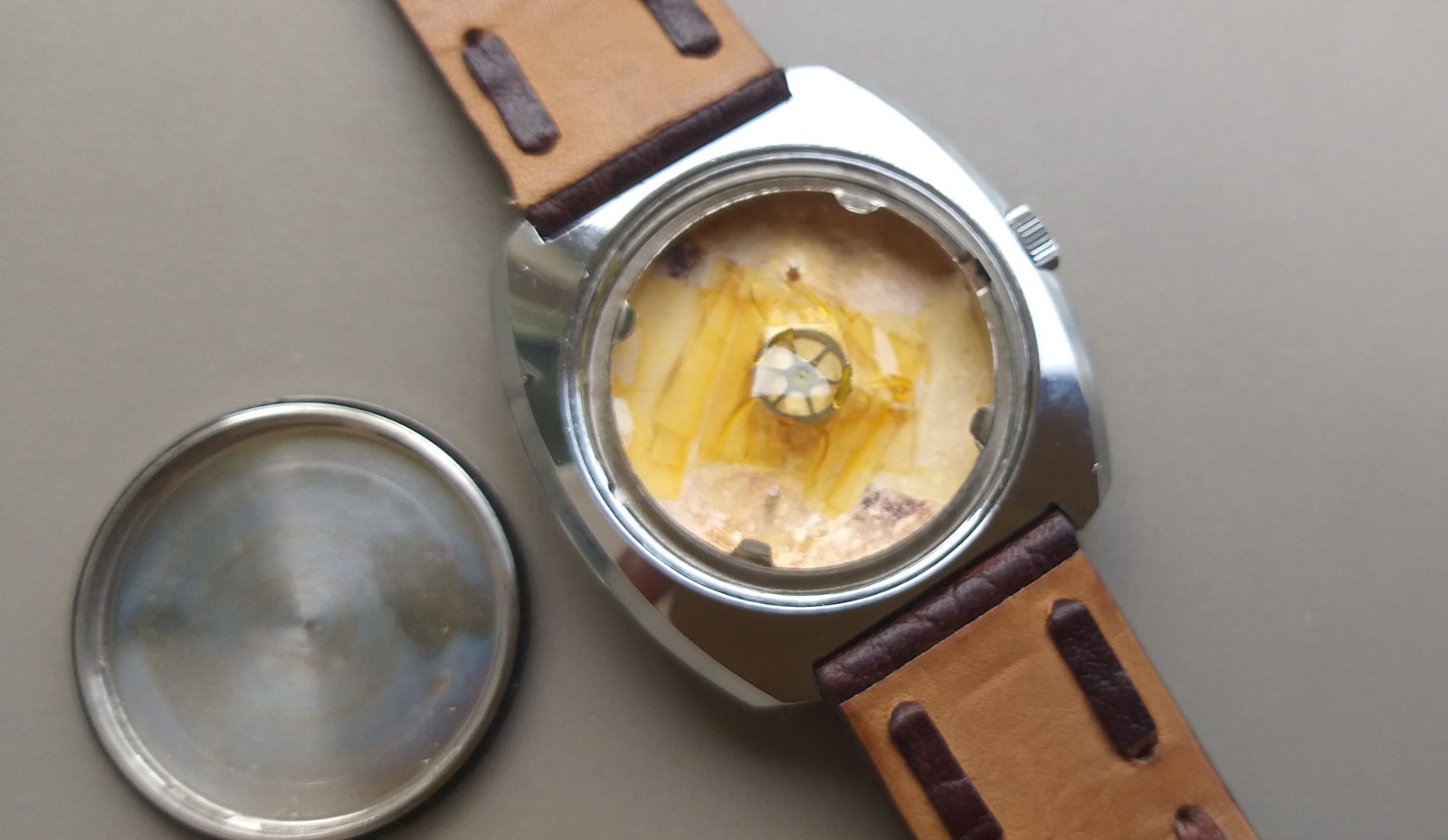 Peseux 7050 FHF 251 Project Watch 37mm Swiss Case and Dial Vintage 1970’s NOS