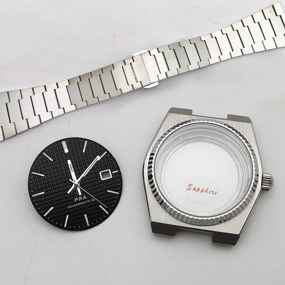 40mm Steel Watch Case (case+strap+dial) Fit PRX Super Player Model NH35A NH36A