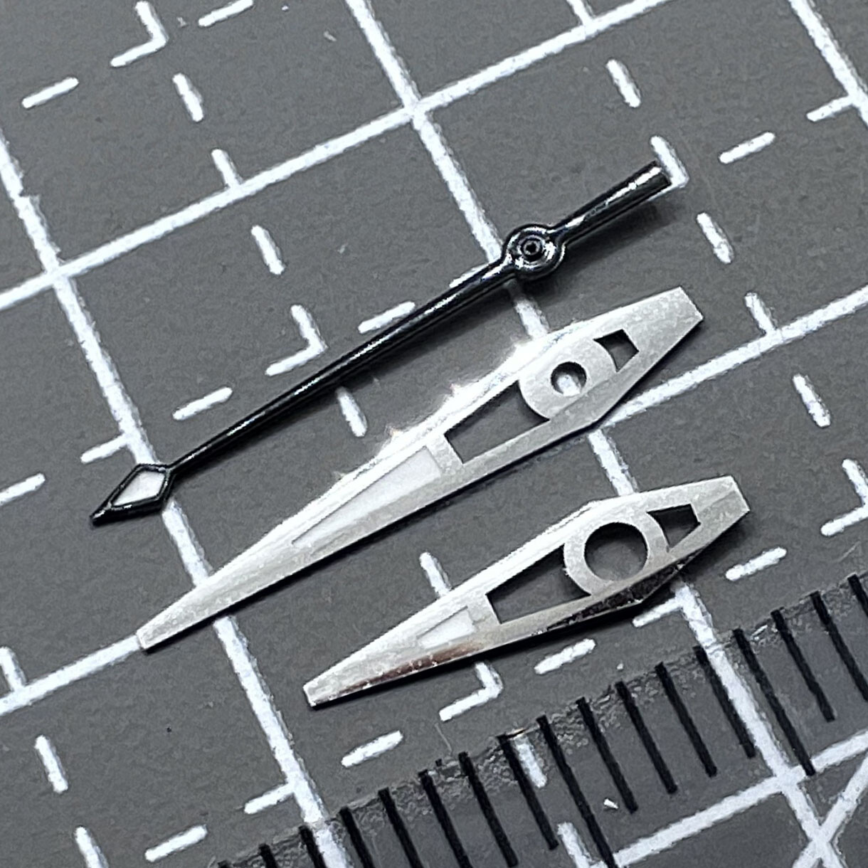 Lume Black Second Silver Trim Big Arrow Hands for Seiko NH35/36 NH38 NH72 NH70