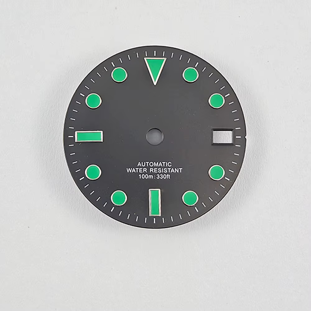 NH35 28.5Mm No Logo Sterile Sanding Watch Dial No Luminous White Black Blue Gree