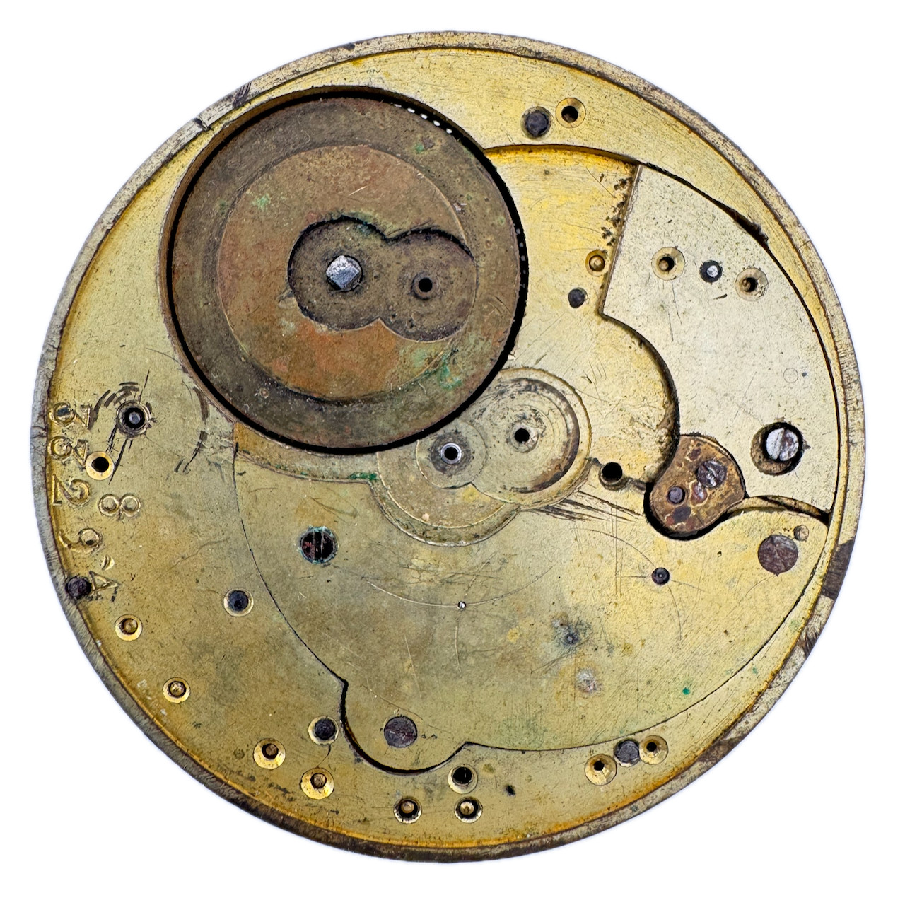 Antique 45mm Unbranded Key Wind Cylinder Escapement Pocket Watch Movement