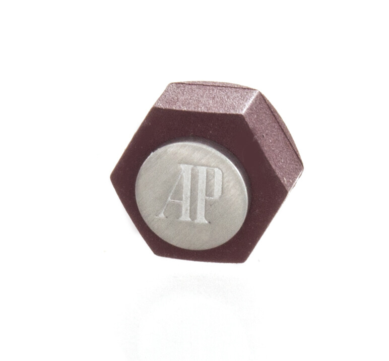 Audemars Piguet 7mm Silver Stainless Steel & Burgundy Rubber Watch Crown