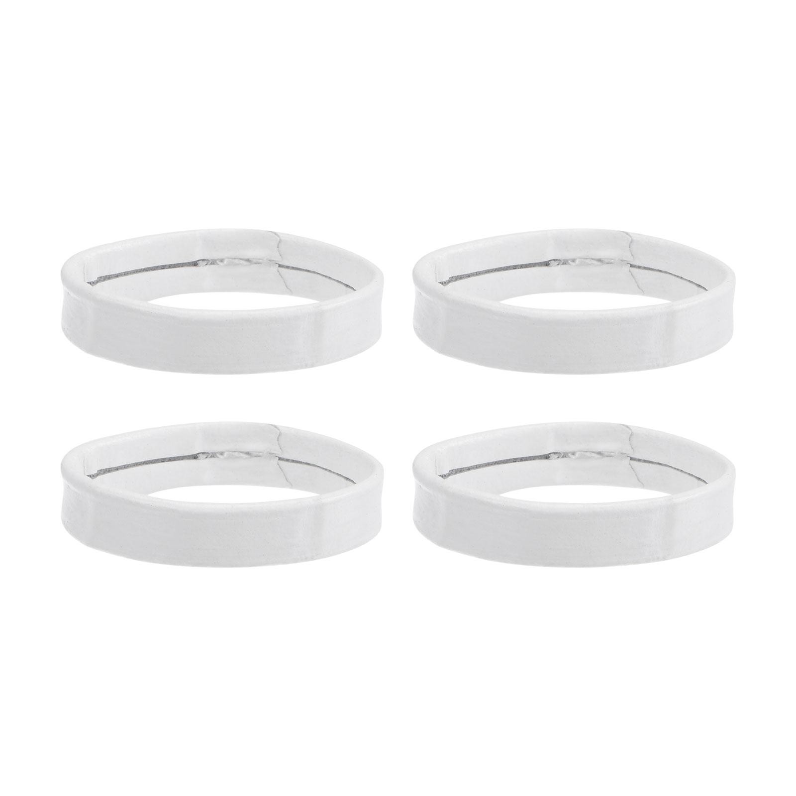 4 Pcs PU Leather Loops Retaining Ring for 24mm Width Watch Band, White