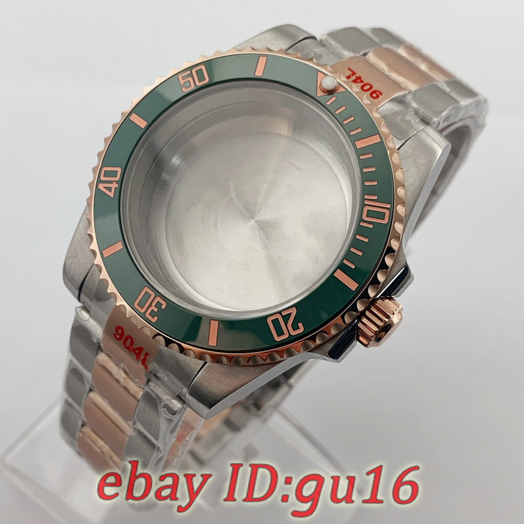 40mm Green Ceramic bezel Watch Case Fit NH34 NH35 NH36 Miyota 8215 ETA 2824/2836