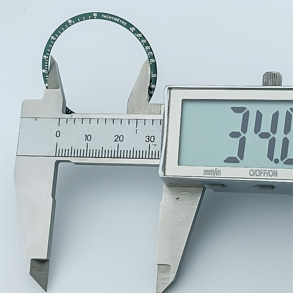 38.5mm Aluminum Alloy Green Ring+White Font Watch Bezel for Omega Speedmaster