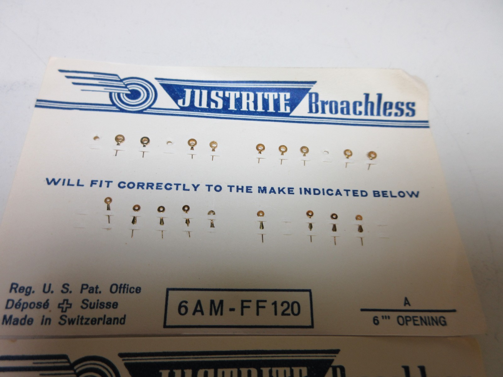 JUSTRITE WATCH HANDS 6 AM FF120 WATCHMAKER REPLACEMENT PARTS #243