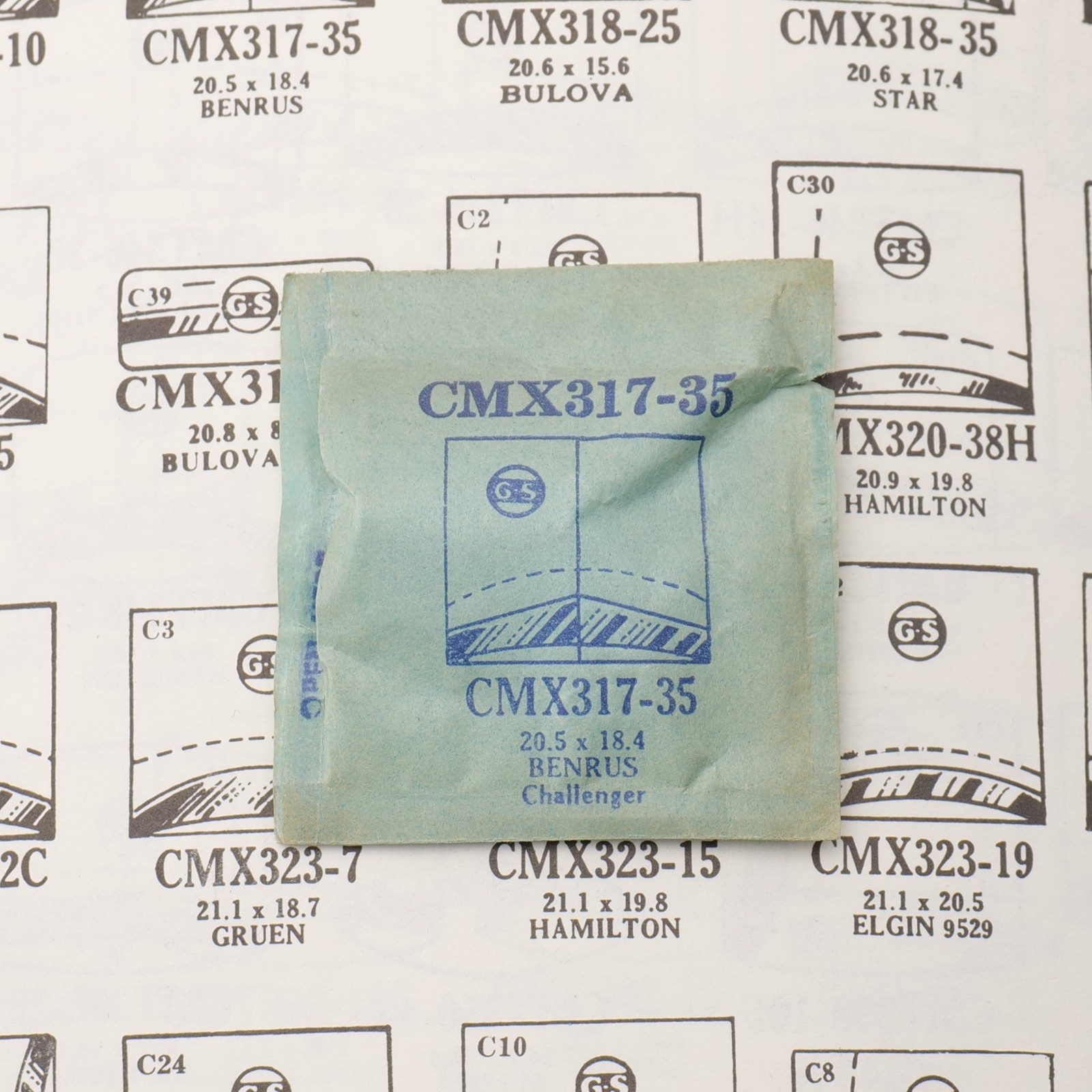 Vintage GS CMX317-35 Crystal Benrus Challenger 20.5×18.4 New Old Stock Part (MX)
