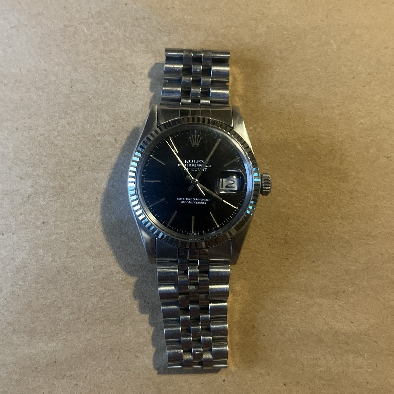 Rolex Datejust 16014 Black Dial 36mm Jubilee Watch c.1980-81