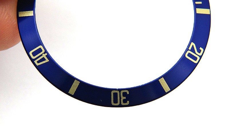 Genuine Rolex Submariner 16803 16613 16808 16618 Blue & Yellow Gold Bezel Insert