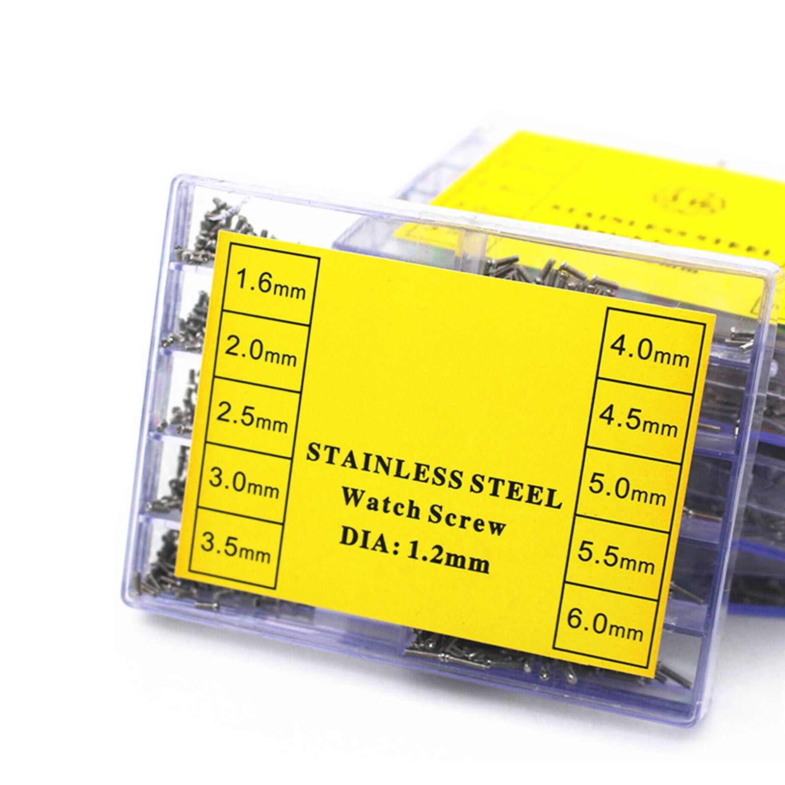 500-600Pack Steel Watch Back Cover Cross Screw Assortment Watchmaker Repair Part