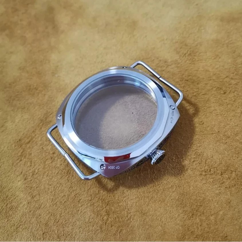 47mm Engraved Watch Case 316L Stainless Steel Fits ST3600 ST3621 ETA 6497 6498