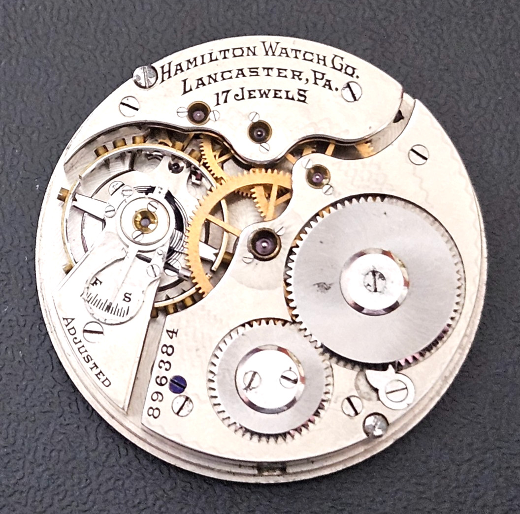 HAMILTON 974 16S 17J WATCH MOVEMENT (REMOVED FROM GOLD CASE/BALANCE RUNS) LOT66