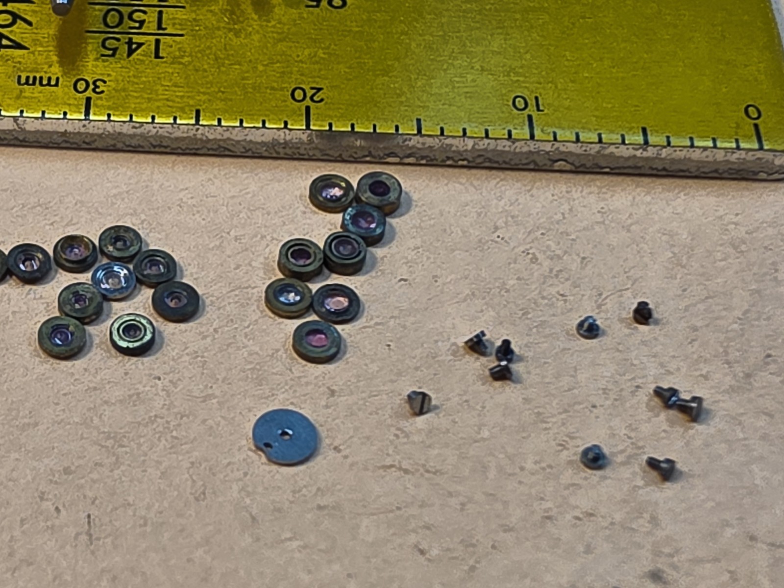 Lot Of NOS Elgin Mixed 0s-3/0, & 4/0 Pocket Watch Hole & Cap Jewels, Screws