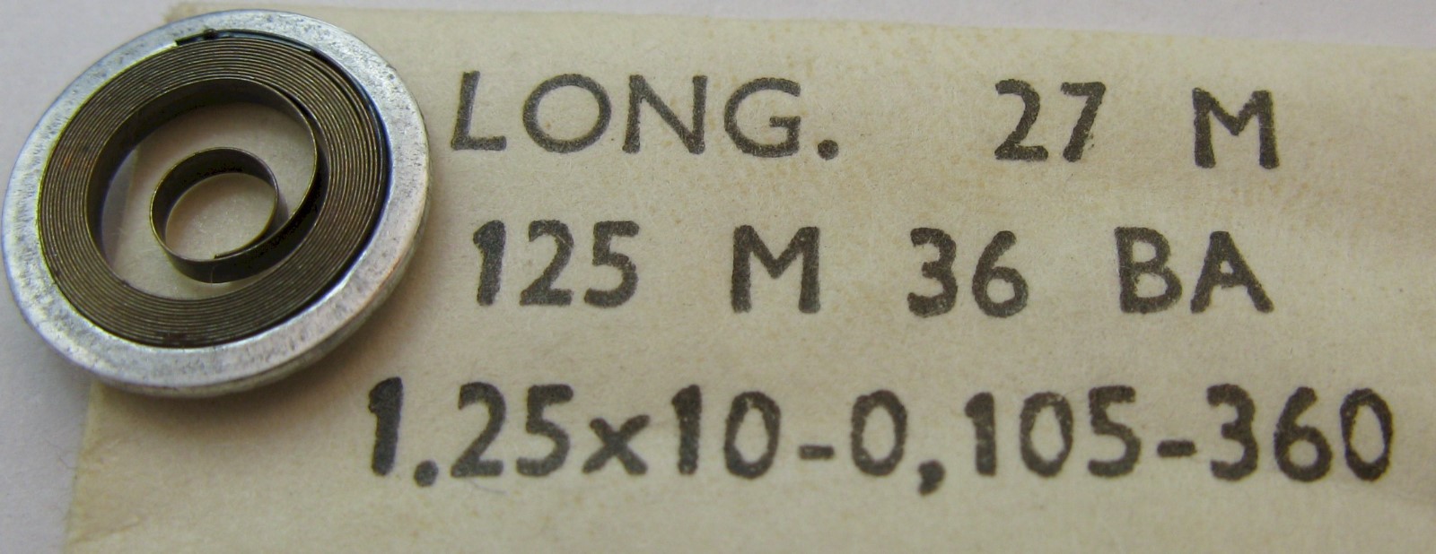 Longines 27 M mainspring #770 with T-end