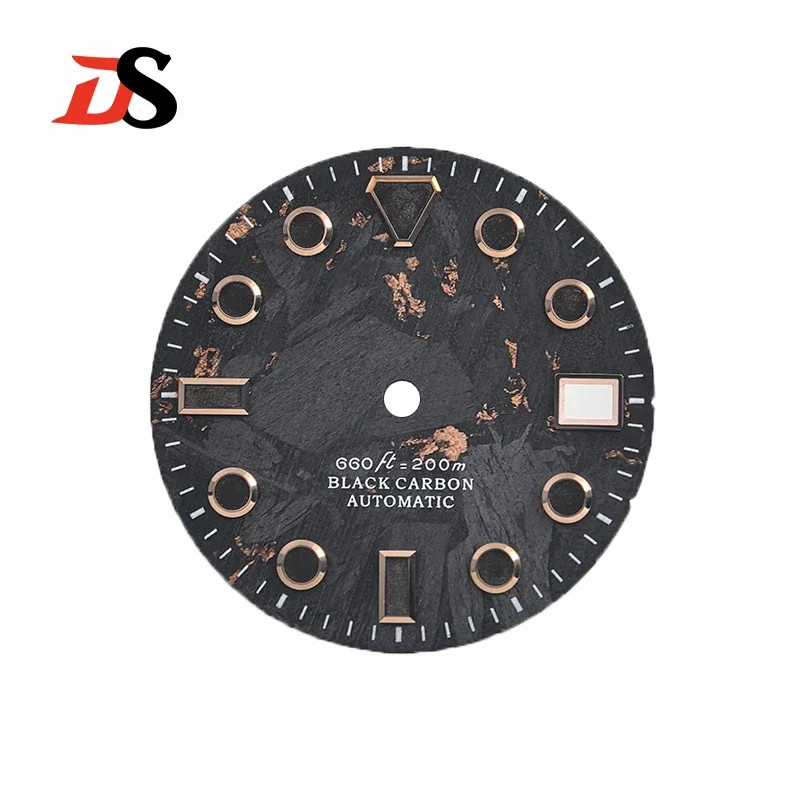 DS Black Blue Natural Carbon Fiber Dial 28.5mm NH35 GS Index Blue Lume