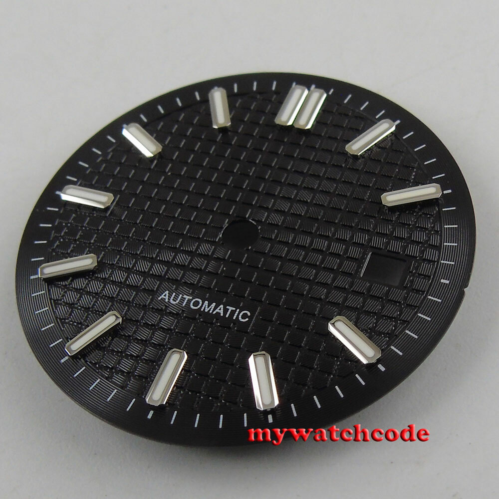 31mm sterile deep texture black dial fit ETA 2824 2836 DG 2813 8215 movement
