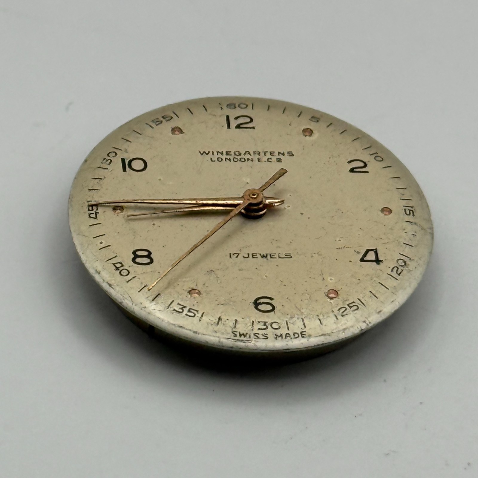 Winegartens London Watch Movement Running 17 Jewels Manual Wind Parts 23.5mm