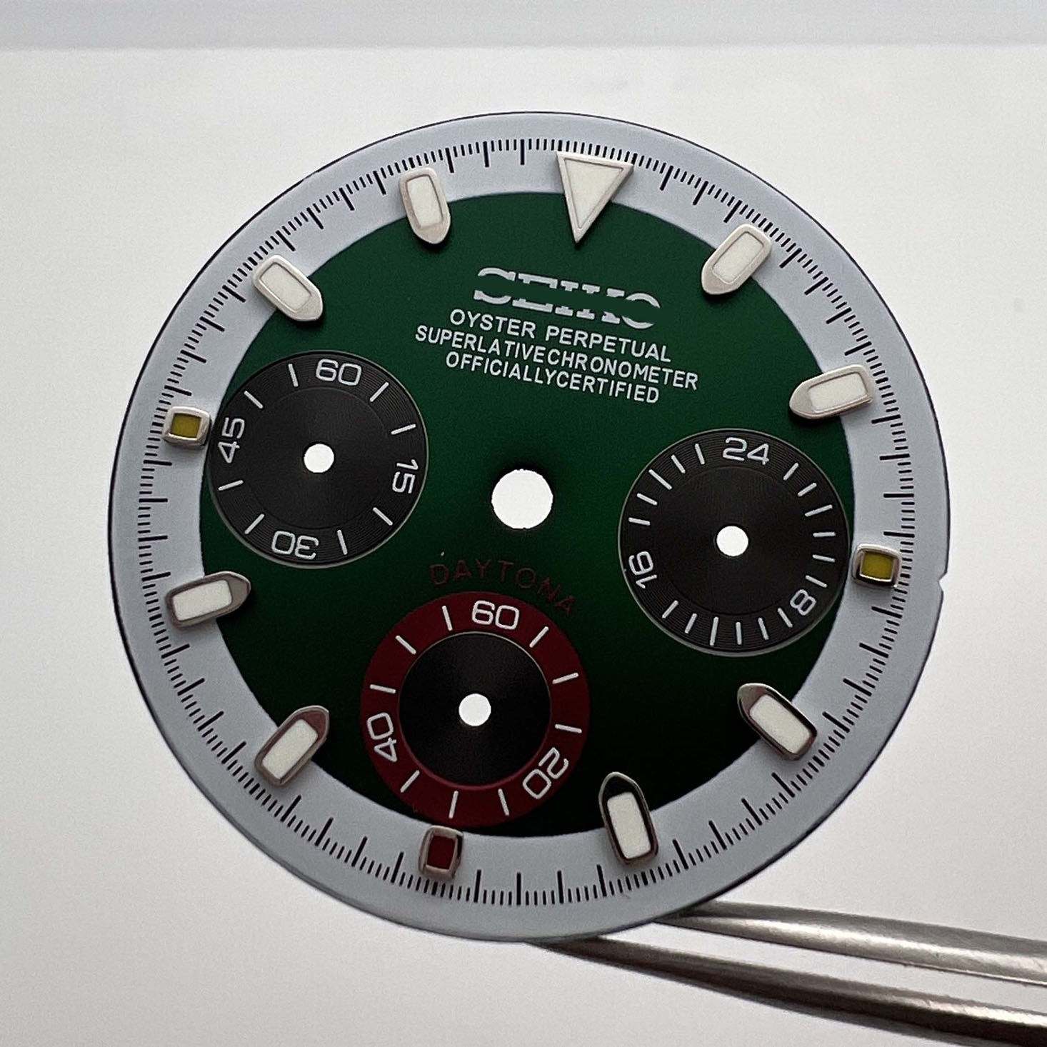 29.5MM Colorful Multi-functional Watch Dial Green Luminous for VK63 Movement