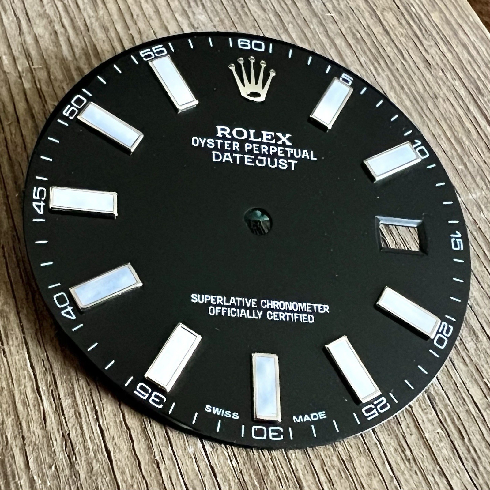 Rolex FACTORY Original Black Index Dial for 41mm Steel Datejust II 116300 116334