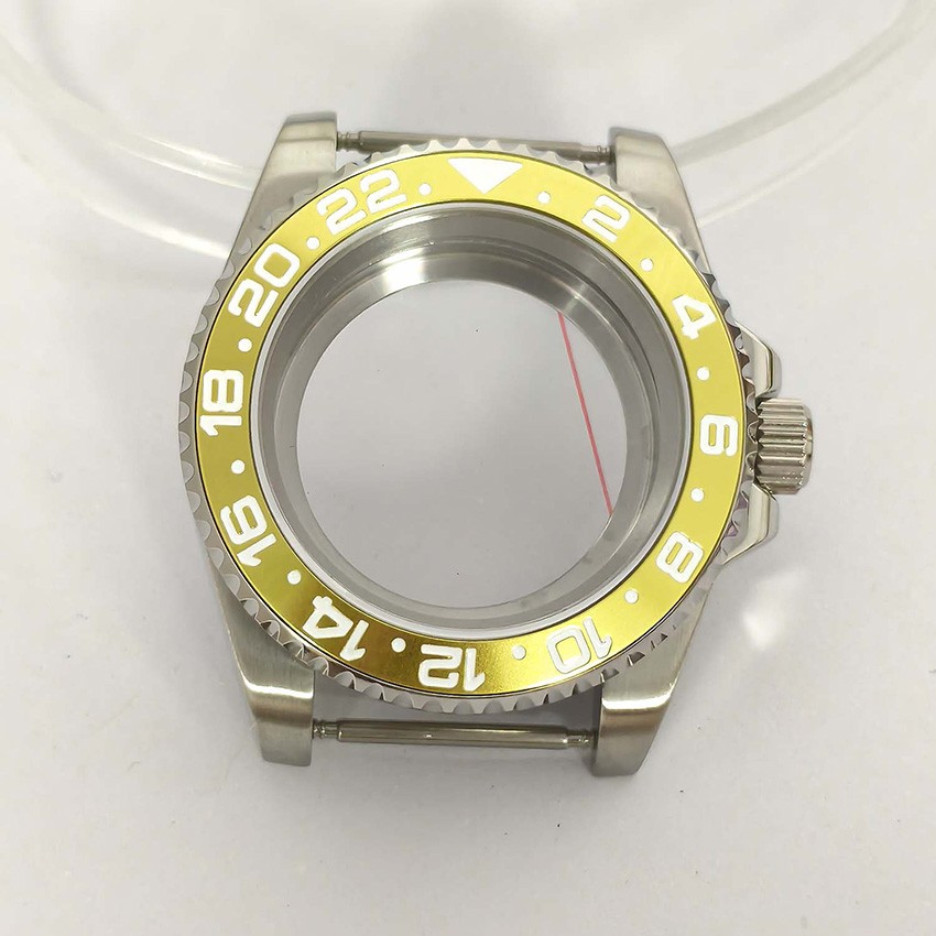 Flat Sapphire Glass Steel Case 40mm Display/Solid Base for NH35/NH36/7S Movement