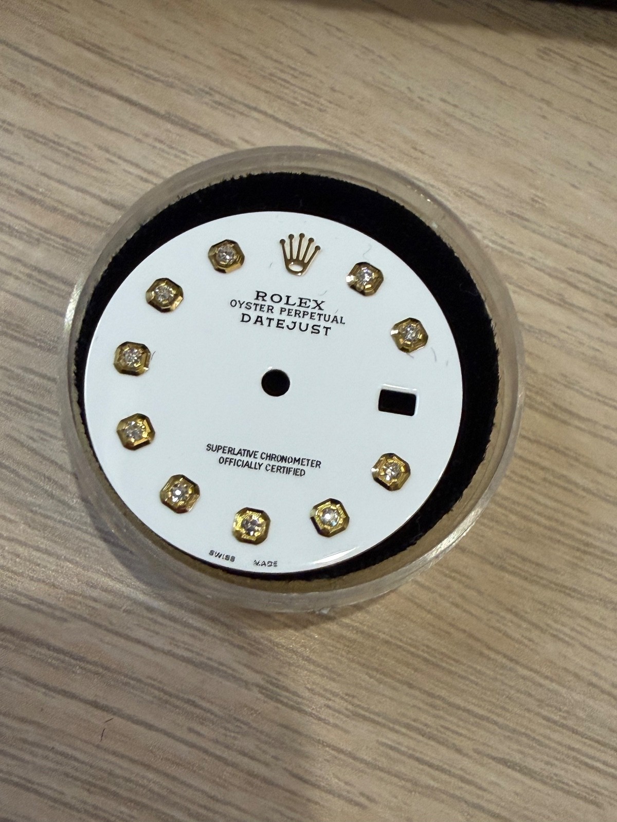 Rolex Mens Datejust Custom White TT Diamond Dial For Models 16013 16233 116233