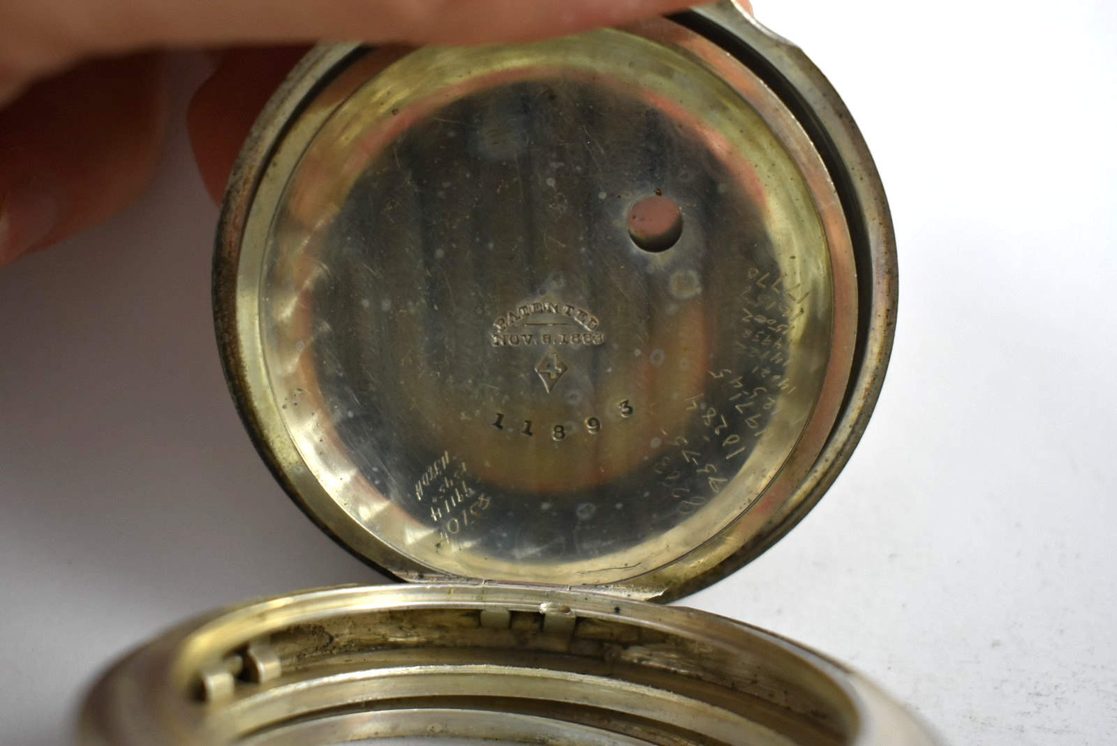 Vintage Invisible Joint Rare 4oz Coin Silver 18s OF Pocket Watch Case lot.wg
