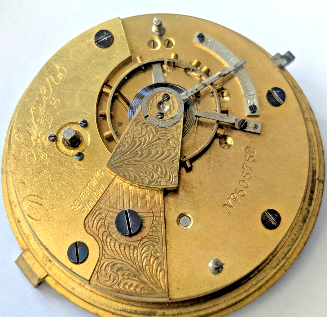 Antique D. Swyers Leeds English Pocket Watch Movement Large 50mm For Parts 19