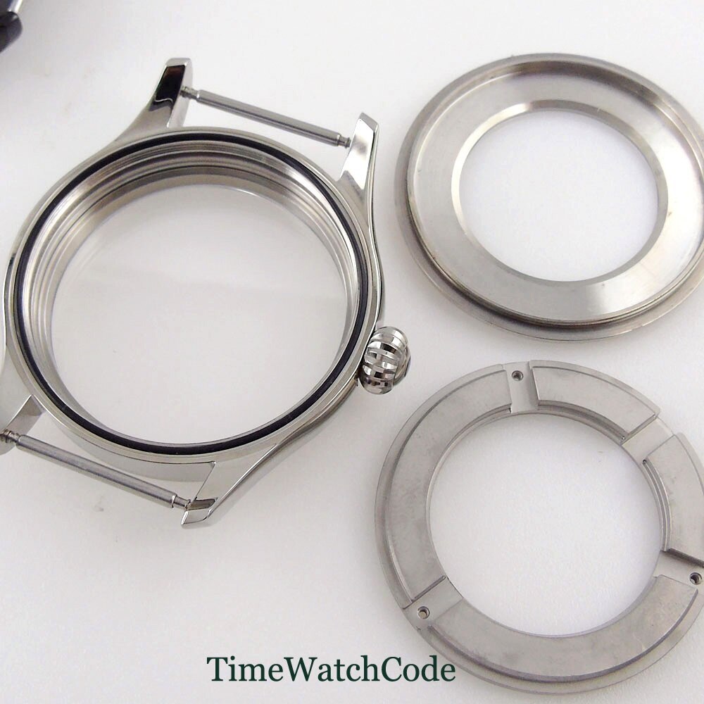 Rose Gold /PVD/Silver Watch Case 43mm Fit Miyota8215 821A DG2813 Sapphire Glass