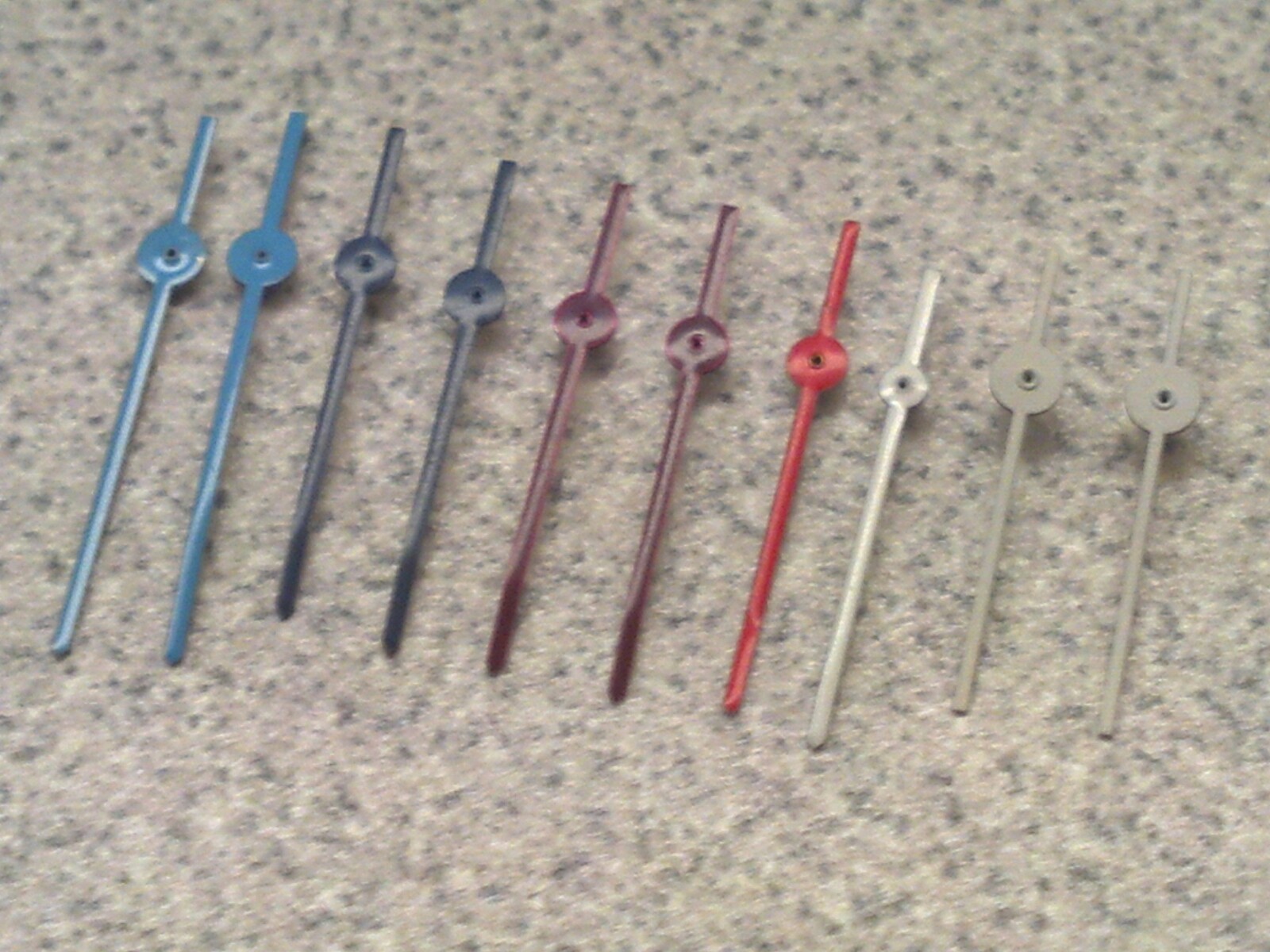 Lot Of 10 Vintage NOS Painted Ctr/Sweep Second Hands-Most Fit .18 Pinion