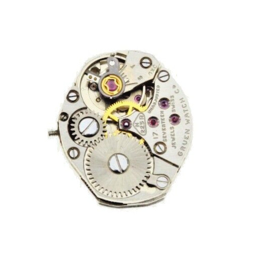 Gruen Precision Model N225R Vintage Used 17 J Watch Movement 6.75 x 7.75”’ Runs