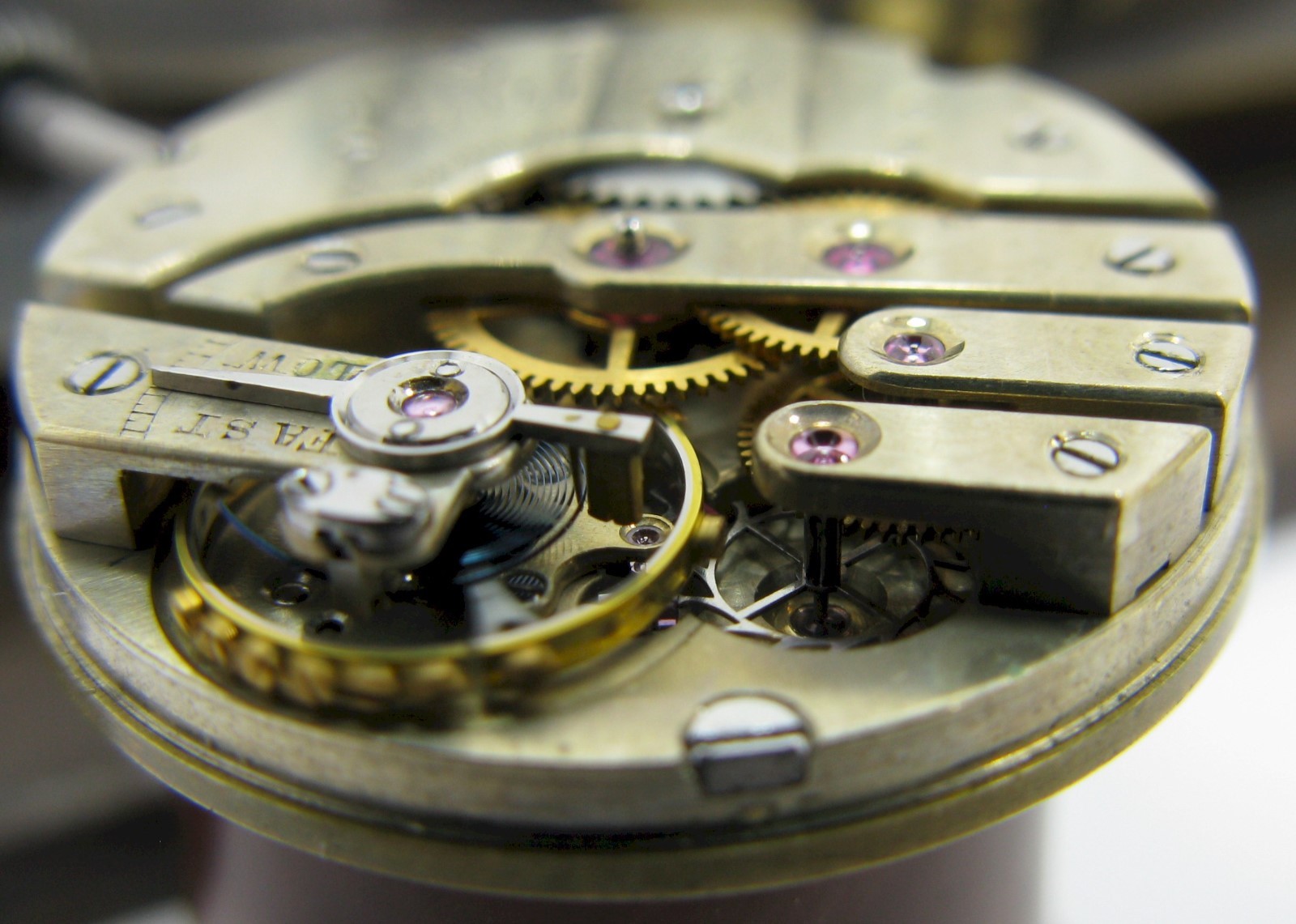 Quality Tiffany Pocket Watch Movement … wolf tooth ratchet wheel …