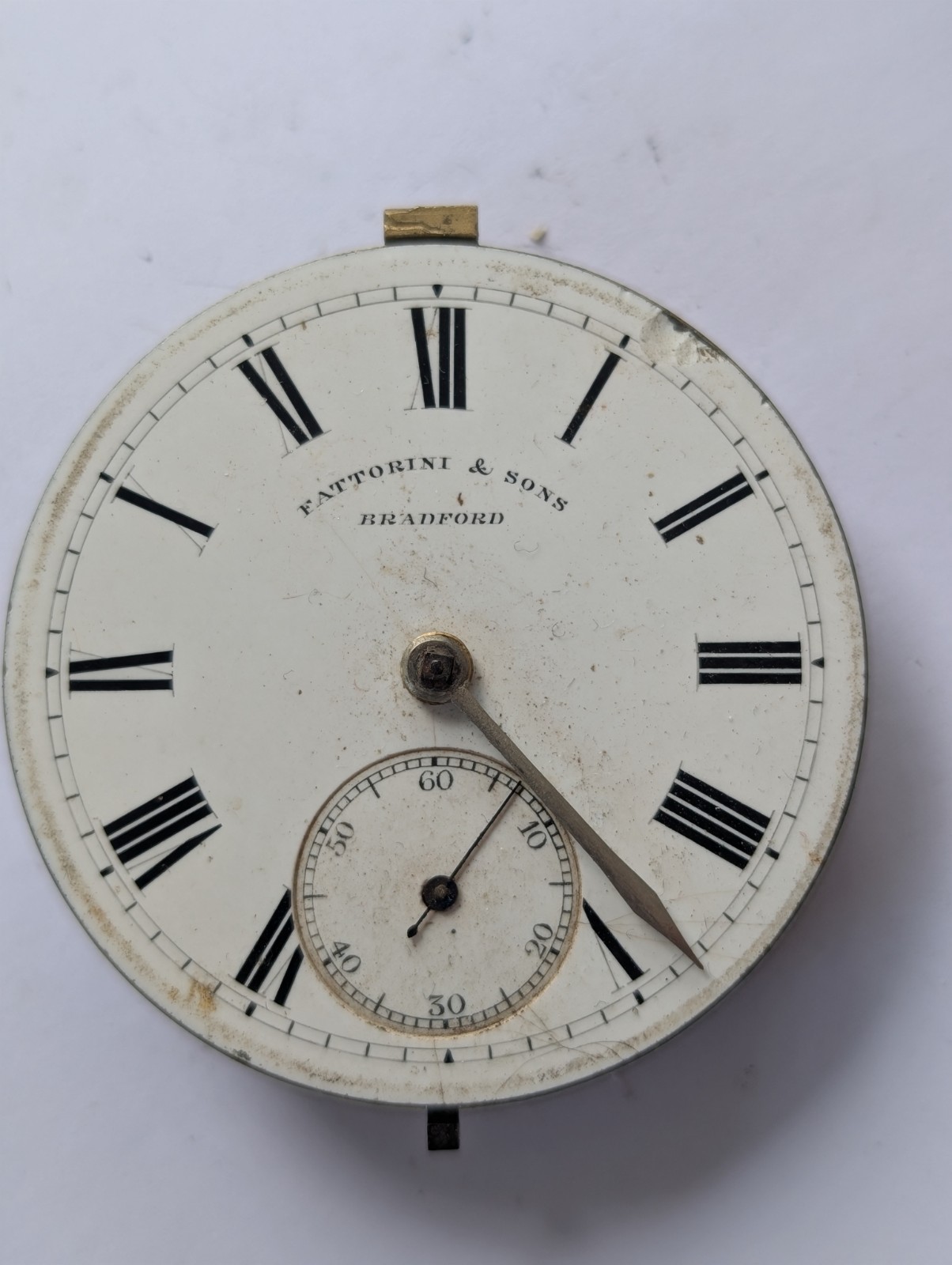 Vintage Fattorini & Sons Key Wind 46.36mm Pocket Watch Movement (Spares/Repairs)