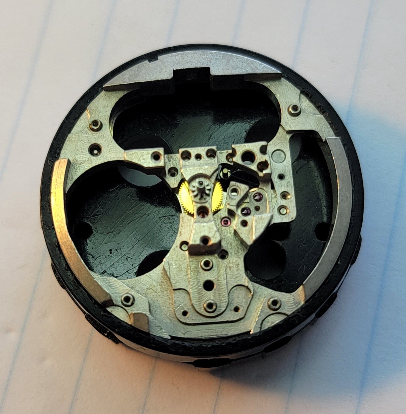 Vintage Bulova Accutron 214 Part 709 Movement Pillar Plate USA M4H 1964