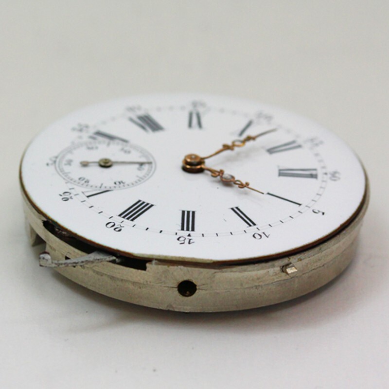 Swiss Rooster Trade Mark Pocket Watch Movement & Enamel Dial ca. 1890’s