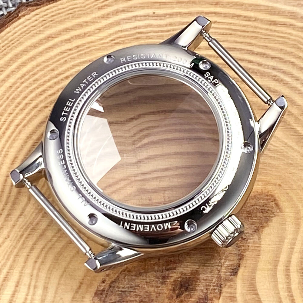 20BAR Dive Polished Watch Case Domed Sapphire 40mm Fit NH35A NH34 GMT Glass Back