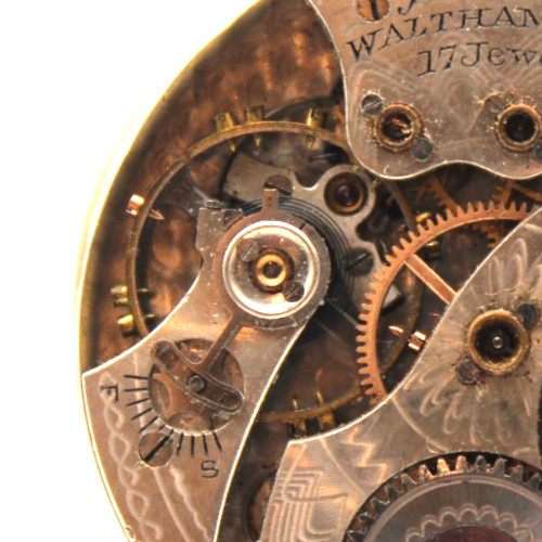 1914 WALTHAM POCKET WATCH MOVEMENT 19774968 GRADE: 225 12s 17j (QF)