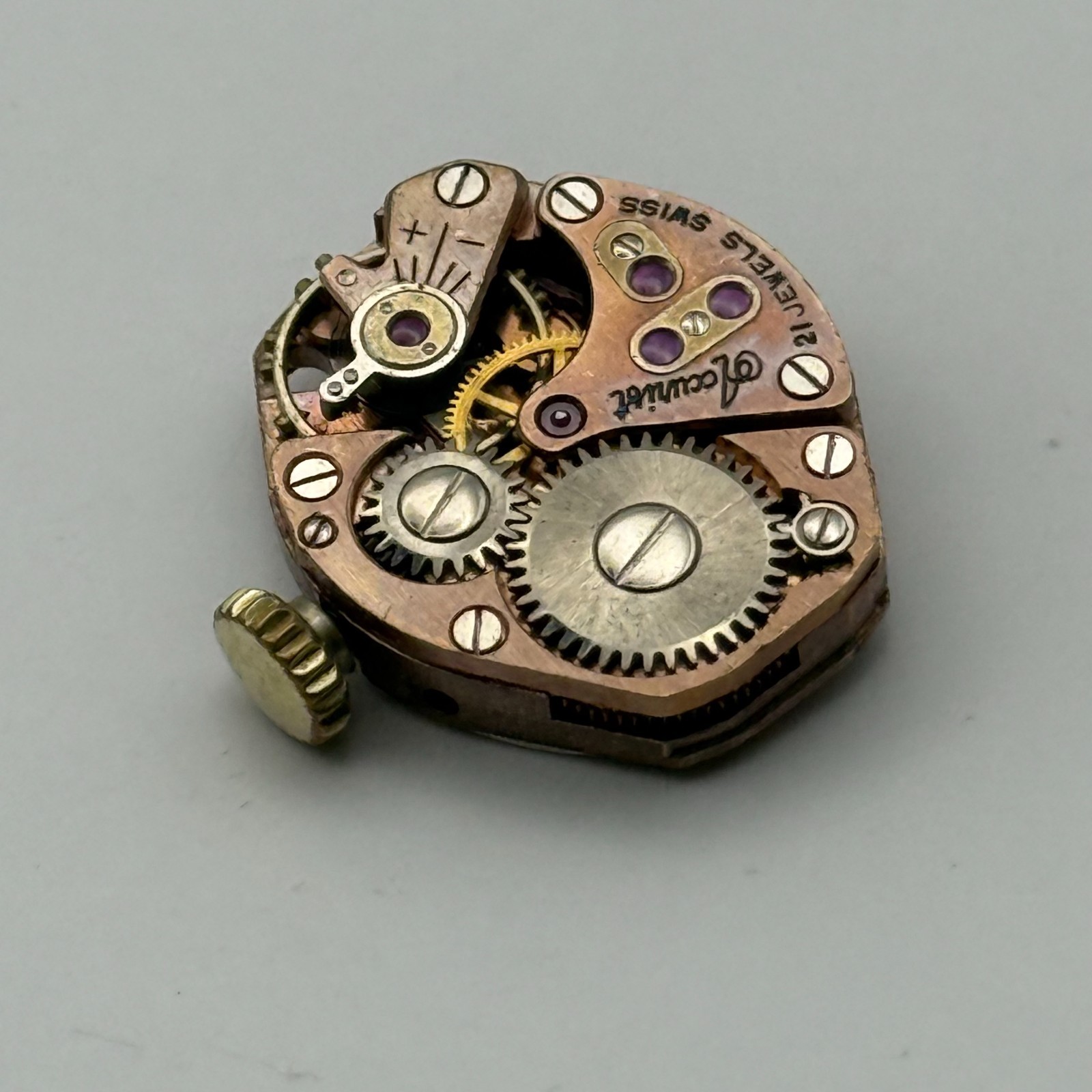 FHF 60 Watch Movement Accurist 21 Jewels Swiss Manual Wind Parts Repair 15.3mm
